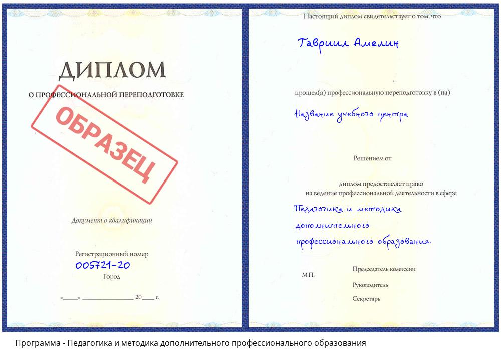 Педагогика и методика дополнительного профессионального образования Мичуринск