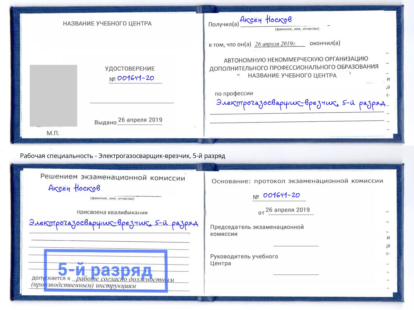 корочка 5-й разряд Электрогазосварщик – врезчик Мичуринск